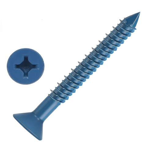 1/4" × 2-1/4" Concrete Screw, Flat Head, 1000 pcs