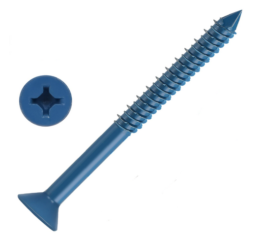 1/4" × 3-1/4" Concrete Screw, Flat Head, 1000 pcs