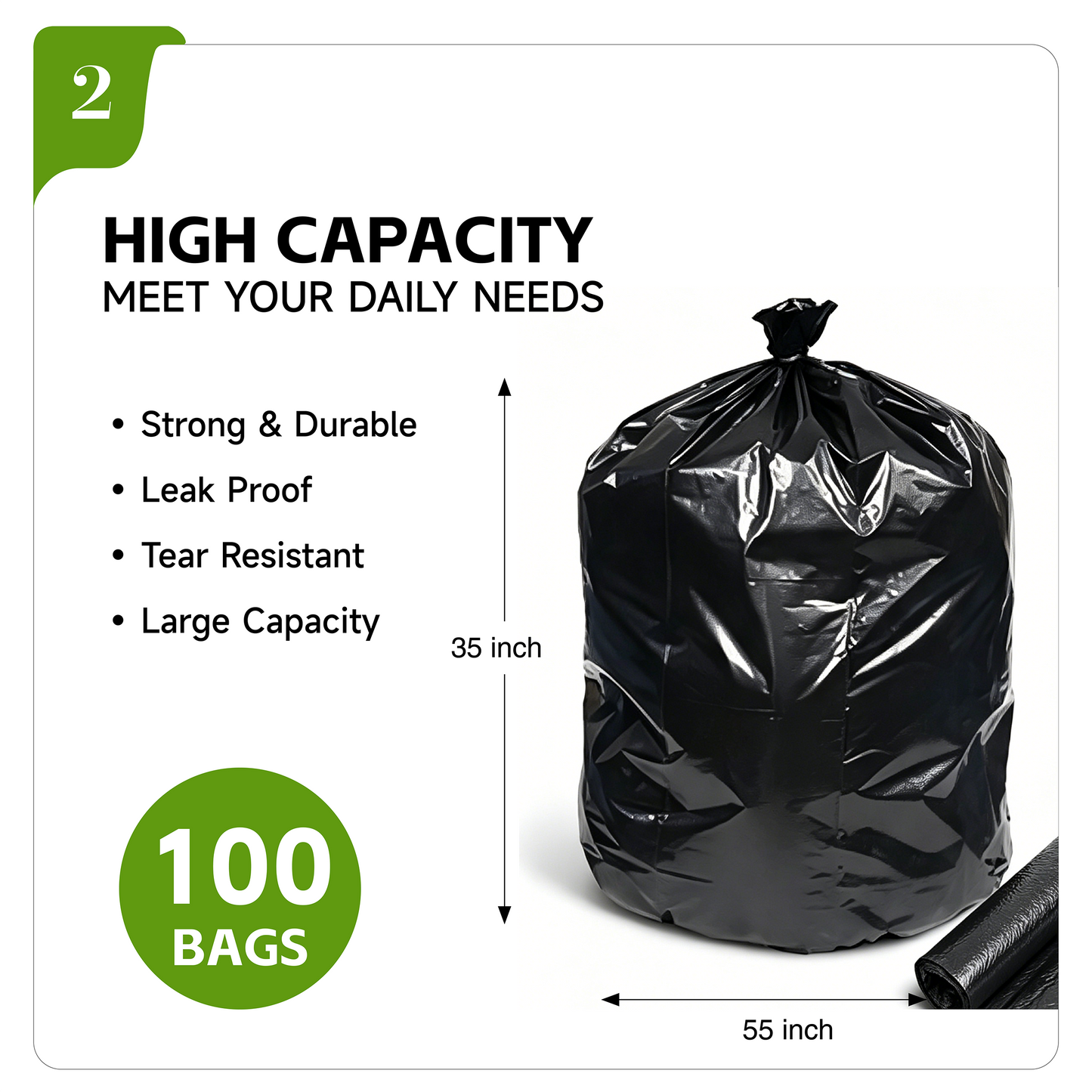 Trash bag 55 gallon